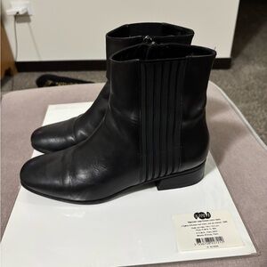 Aquatalia Mid-calf boots with side zipper black leather boots